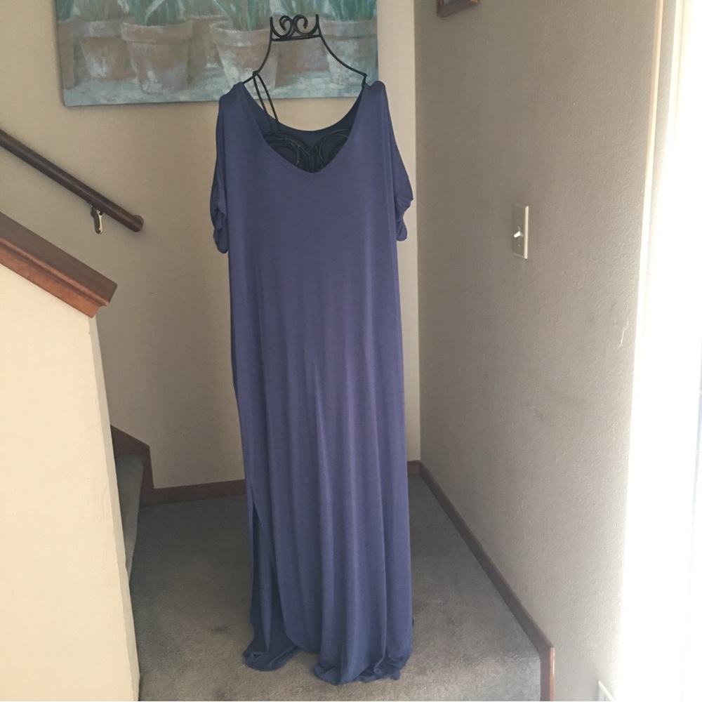 Blue Knit L/XL Long Dress